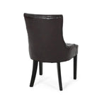 Chaises de salle à manger capitonnées contemporaines marron et expresso, lot de 4