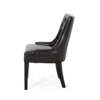 Chaises de salle à manger capitonnées contemporaines marron et expresso, lot de 4
