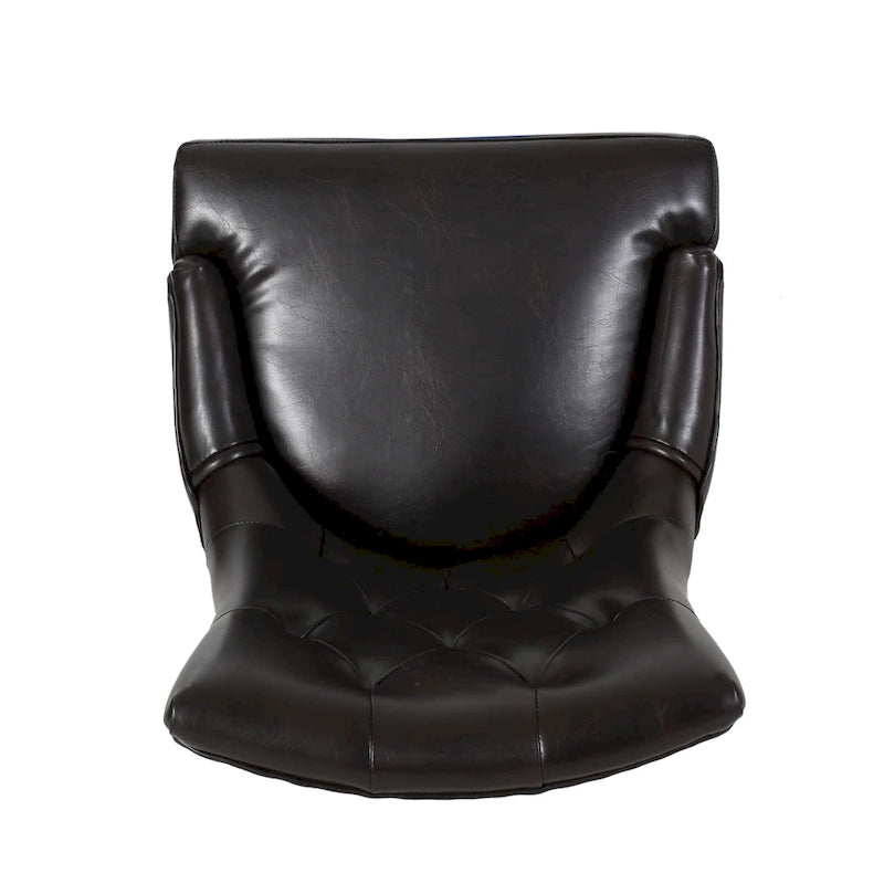 Chaises de salle à manger capitonnées contemporaines marron et expresso, lot de 4