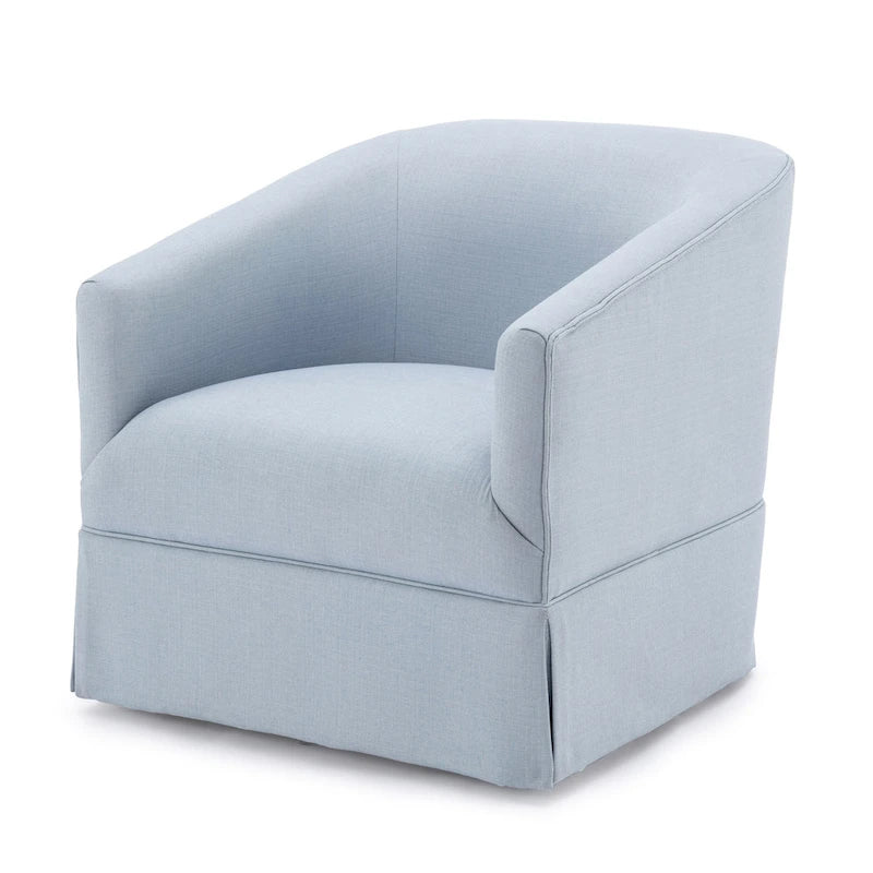Fauteuil pivotant en lin/bleu ciel, 1 place