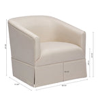 Fauteuil pivotant en lin/bleu ciel, 1 place