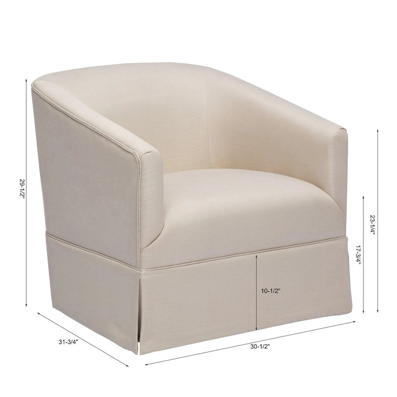 Fauteuil pivotant en lin/bleu ciel, 1 place