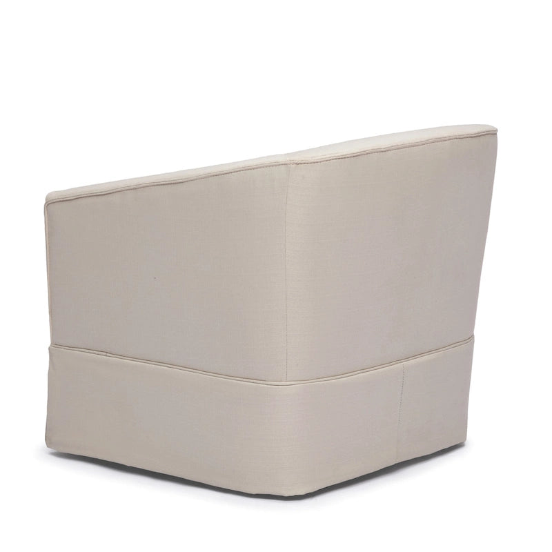 Fauteuil pivotant en lin/bleu ciel, 1 place