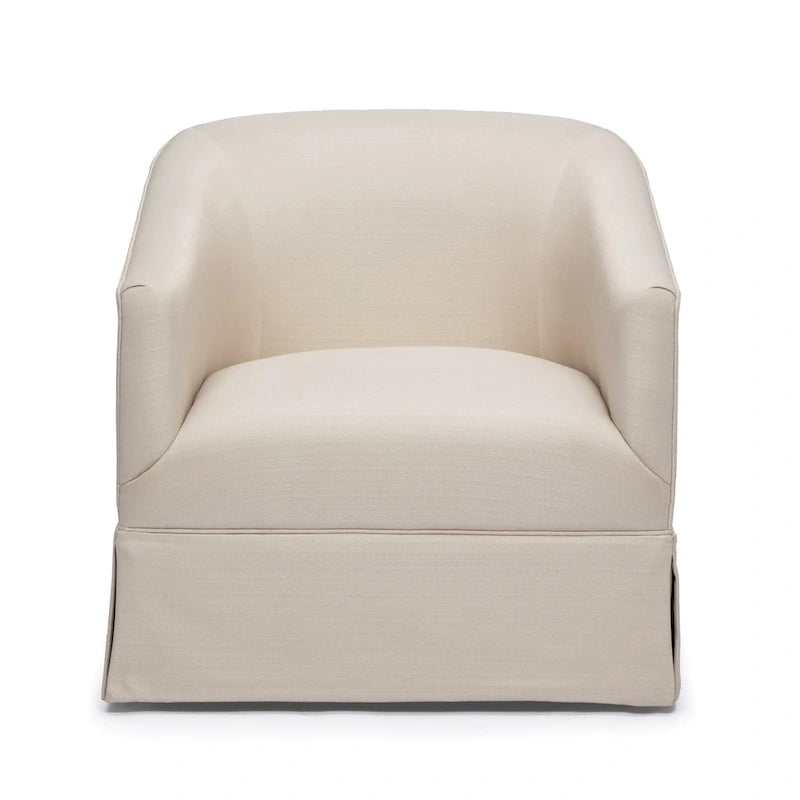 Fauteuil pivotant en lin/bleu ciel, 1 place