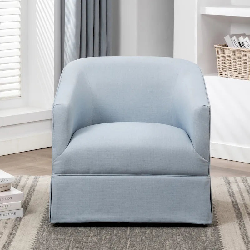Fauteuil pivotant en lin/bleu ciel, 1 place