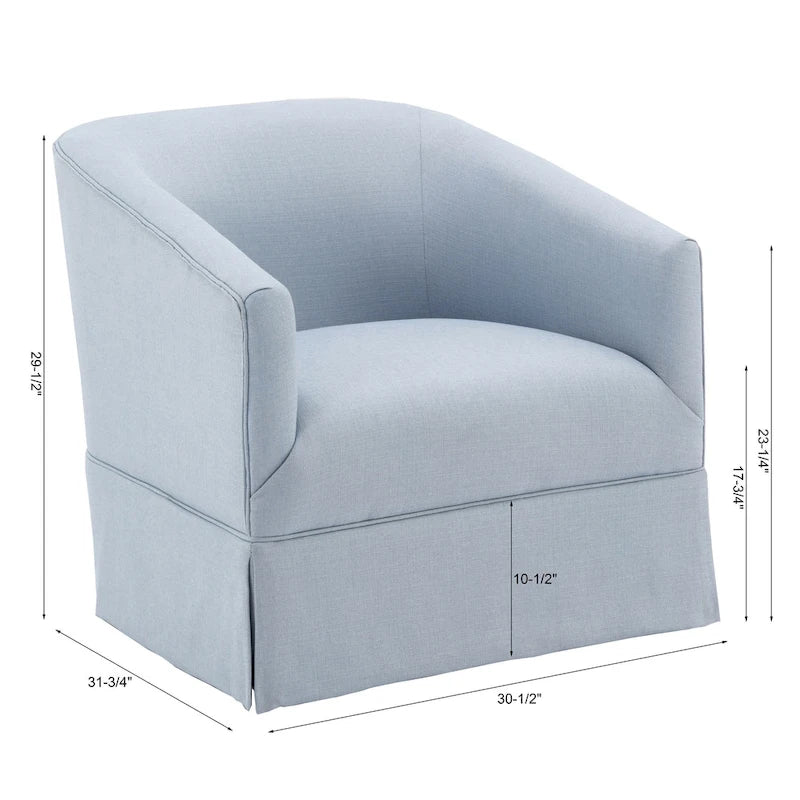 Fauteuil pivotant en lin/bleu ciel, 1 place