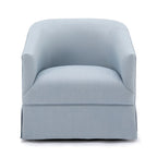 Fauteuil pivotant en lin/bleu ciel, 1 place