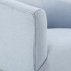Fauteuil pivotant en lin/bleu ciel, 1 place