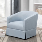 Fauteuil pivotant en lin/bleu ciel, 1 place