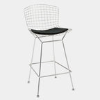 Tabouret de comptoir en métal filaire, blanc/noir et chrome/or, siège unique – Hauteur 66 cm
