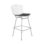 Tabouret de comptoir en métal filaire, blanc/noir et chrome/or, siège unique – Hauteur 66 cm