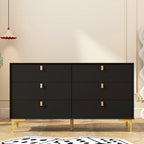 Commode double 6 tiroirs | Noir / Blanc / Bleu marine | 1 personne