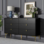 Commode double 6 tiroirs | Noir / Blanc / Bleu marine | 1 personne