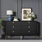 Commode double 6 tiroirs | Noir / Blanc / Bleu marine | 1 personne