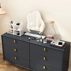 Commode double 6 tiroirs | Noir / Blanc / Bleu marine | 1 personne