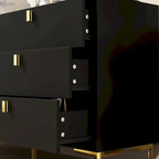 Commode double 6 tiroirs | Noir / Blanc / Bleu marine | 1 personne