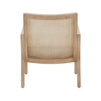 Fauteuil d'appoint en rotin et tissu beige, individuel