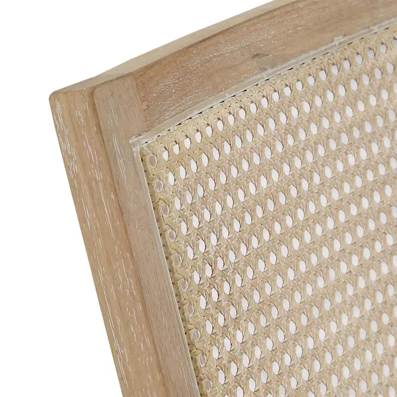 Fauteuil d'appoint en rotin et tissu beige, individuel