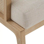 Fauteuil d'appoint en rotin et tissu beige, individuel