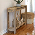 Console minimaliste en bois de récupération brun naturel, 1 pièce