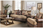 Dhirendra Traditional Brown Faux Leather Loveseat by Furniture of America
