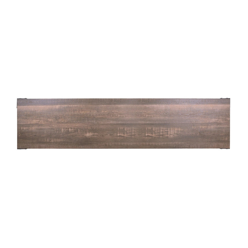 Meuble TV 178 cm, 2 étagères, 1 personne, noir sable/noyer foncé
