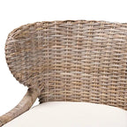 Chaise de salle à manger Bohème Grise en Rotin et Bois, Unitaire