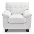 Fauteuil d'appoint en similicuir, blanc/noir/gris/cappuccino, une place