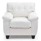 Fauteuil d'appoint en similicuir, blanc/noir/gris/cappuccino, une place