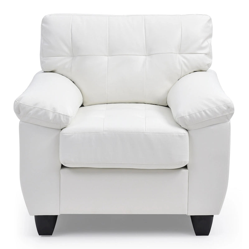 Fauteuil d'appoint en similicuir, blanc/noir/gris/cappuccino, une place