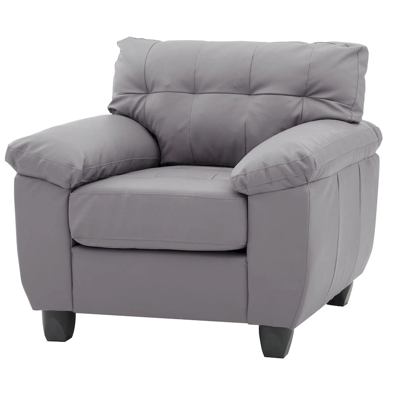 Fauteuil d'appoint en similicuir, blanc/noir/gris/cappuccino, une place
