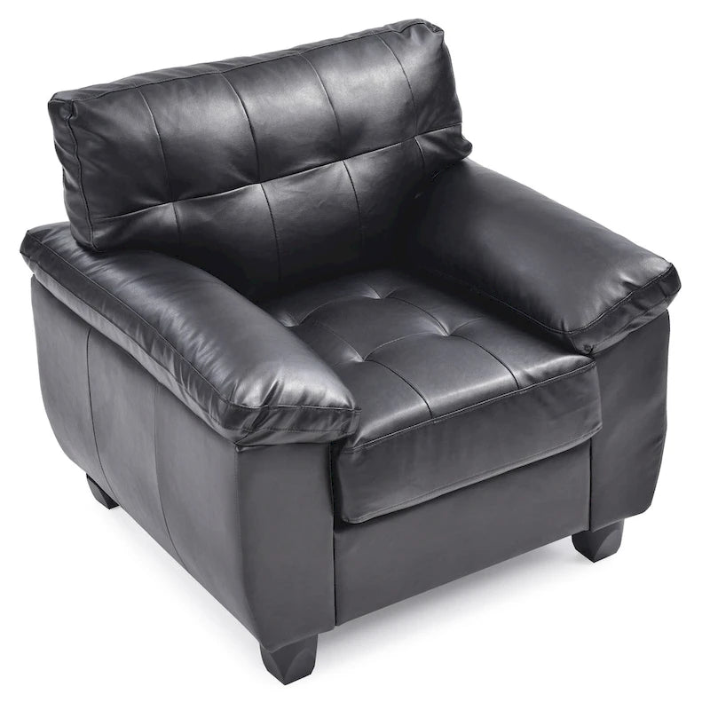 Fauteuil d'appoint en similicuir, blanc/noir/gris/cappuccino, une place