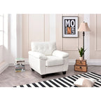 Fauteuil d'appoint en similicuir, blanc/noir/gris/cappuccino, une place