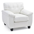 Fauteuil d'appoint en similicuir, blanc/noir/gris/cappuccino, une place