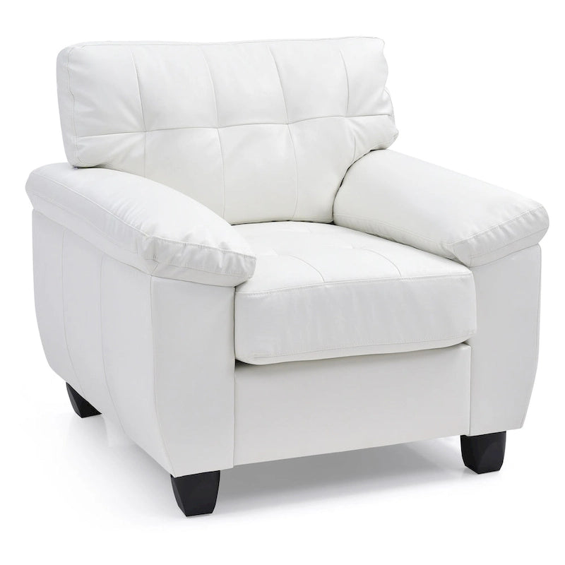 Fauteuil d'appoint en similicuir, blanc/noir/gris/cappuccino, une place