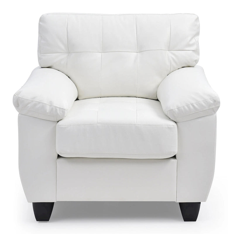 Fauteuil d'appoint en similicuir, blanc/noir/gris/cappuccino, une place