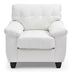 Fauteuil d'appoint en similicuir, blanc/noir/gris/cappuccino, une place