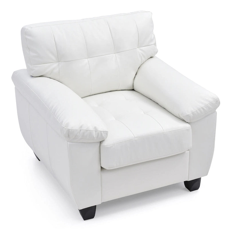 Fauteuil d'appoint en similicuir, blanc/noir/gris/cappuccino, une place