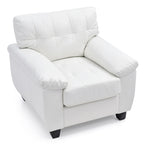 Fauteuil d'appoint en similicuir, blanc/noir/gris/cappuccino, une place