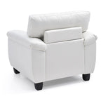 Fauteuil d'appoint en similicuir, blanc/noir/gris/cappuccino, une place