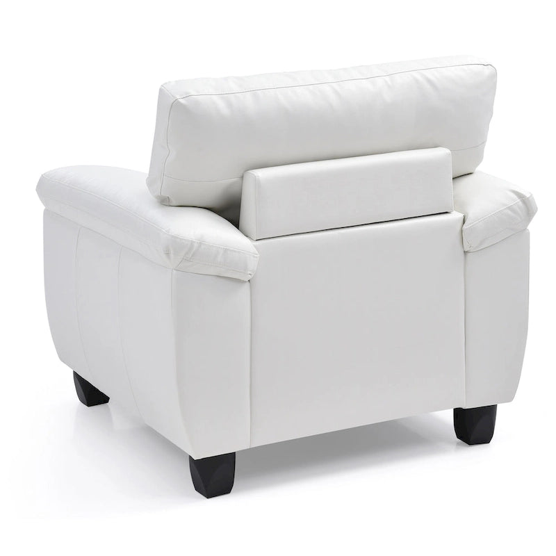 Fauteuil d'appoint en similicuir, blanc/noir/gris/cappuccino, une place
