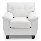Fauteuil d'appoint en similicuir, blanc/noir/gris/cappuccino, une place