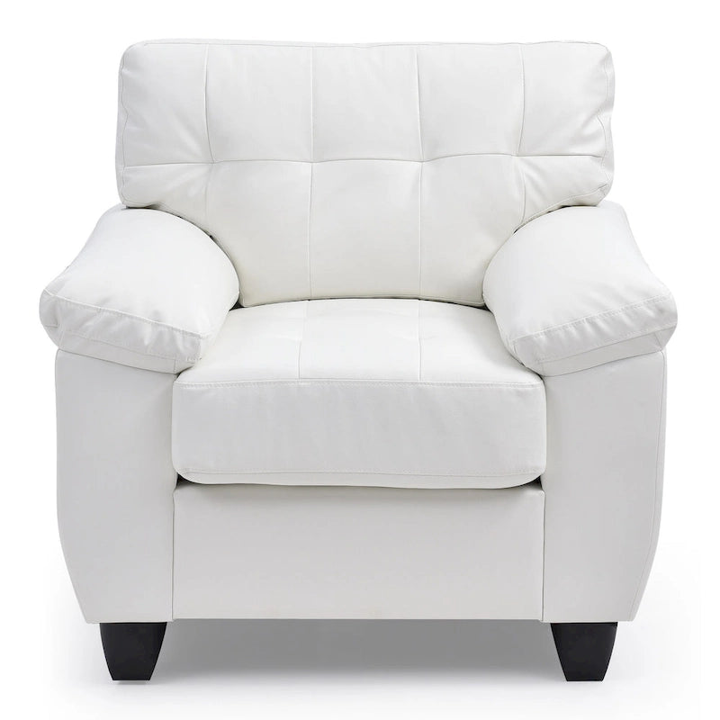 Fauteuil d'appoint en similicuir, blanc/noir/gris/cappuccino, une place