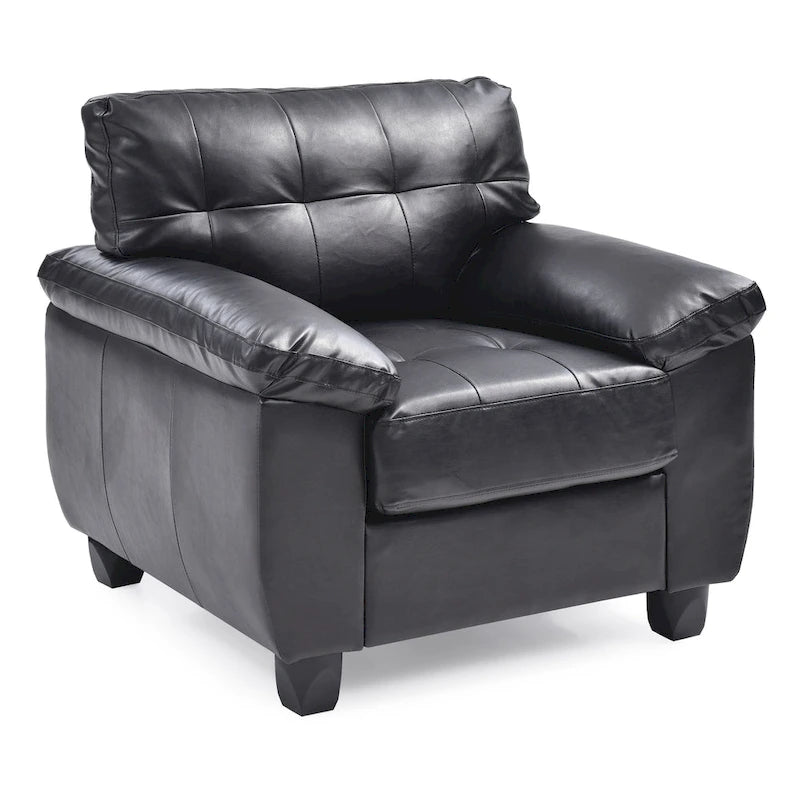 Fauteuil d'appoint en similicuir, blanc/noir/gris/cappuccino, une place