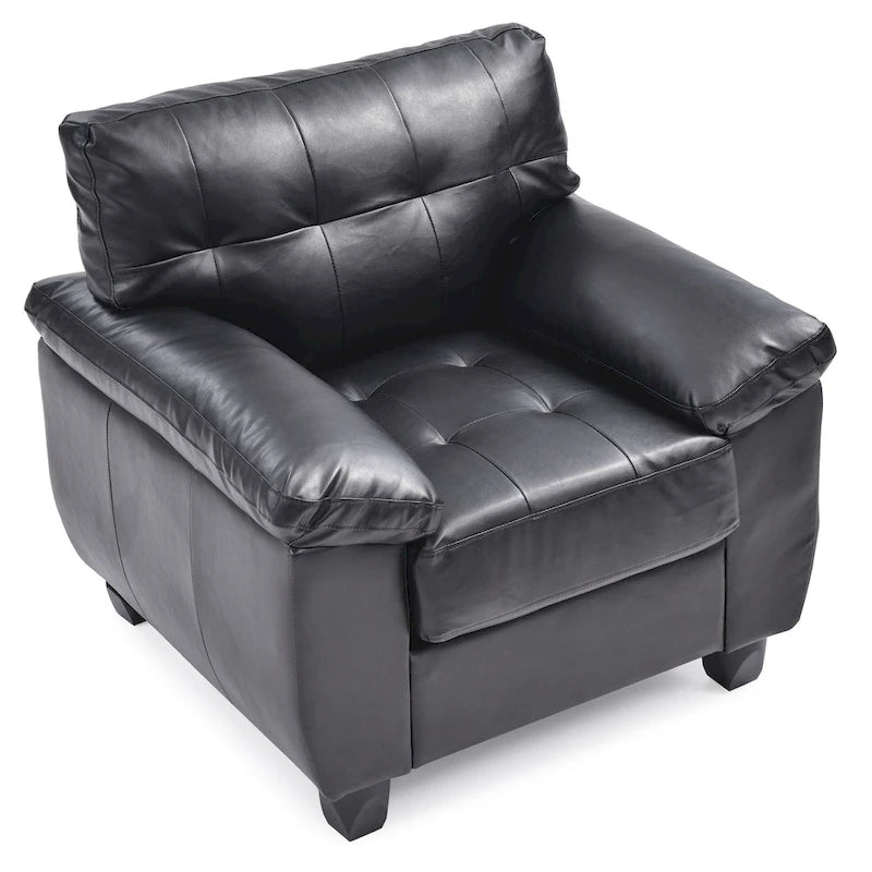 Fauteuil d'appoint en similicuir, blanc/noir/gris/cappuccino, une place