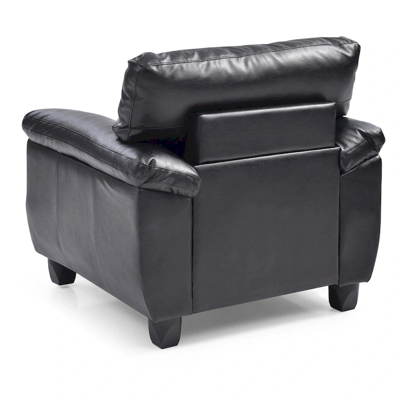 Fauteuil d'appoint en similicuir, blanc/noir/gris/cappuccino, une place