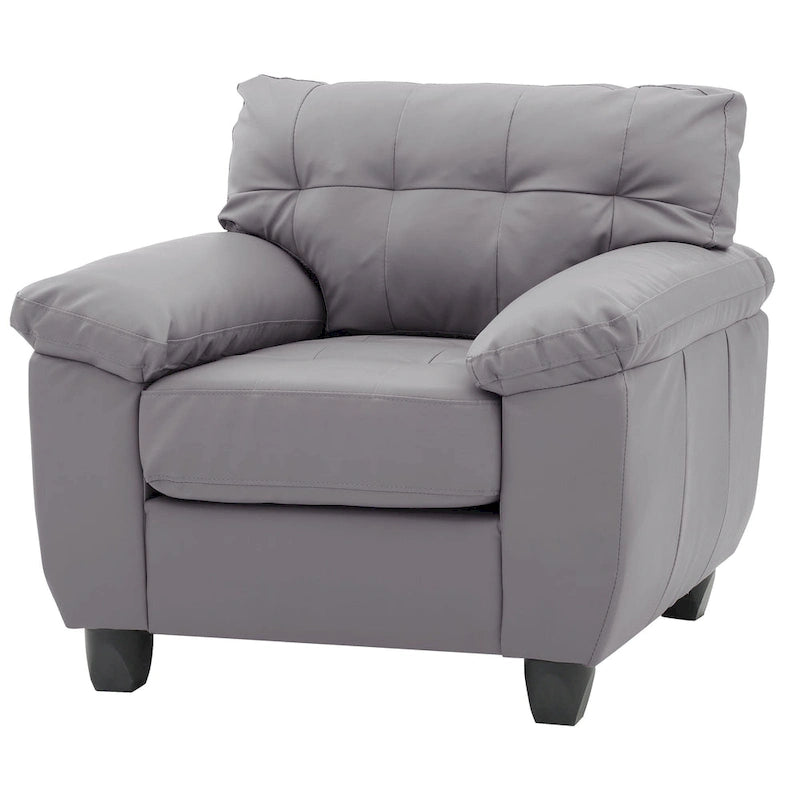 Fauteuil d'appoint en similicuir, blanc/noir/gris/cappuccino, une place