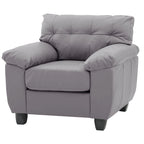 Fauteuil d'appoint en similicuir, blanc/noir/gris/cappuccino, une place