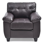 Fauteuil d'appoint en similicuir, blanc/noir/gris/cappuccino, une place