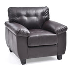 Fauteuil d'appoint en similicuir, blanc/noir/gris/cappuccino, une place